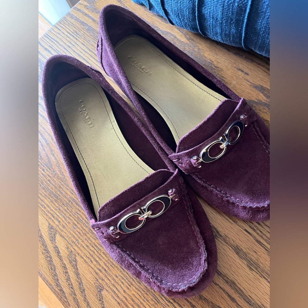 Coach Plum Suede Loafers